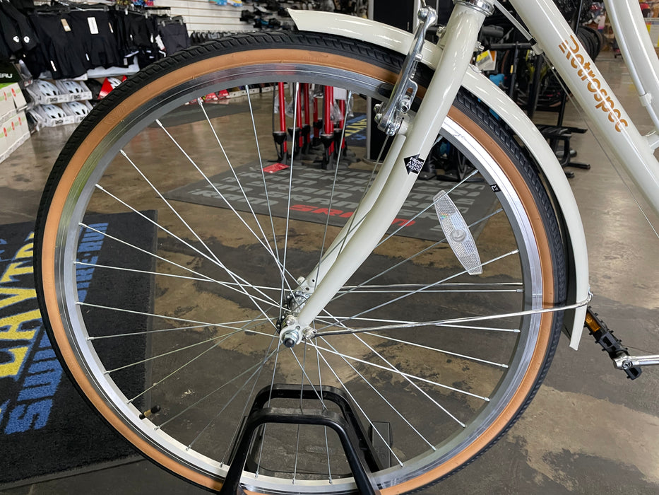 Retrospec Beaumont 7-Speed Step-Thru City Bike - Eggshell