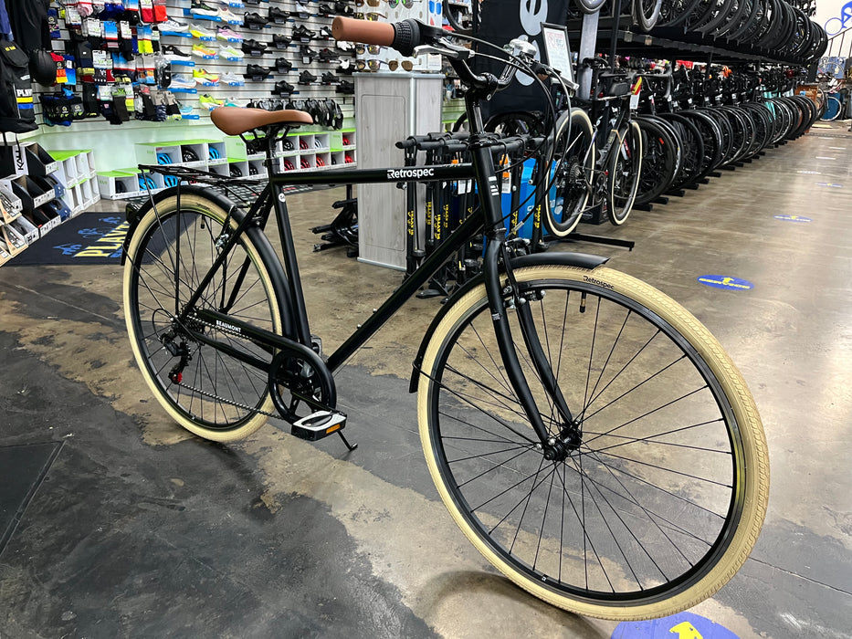 Retrospec Beaumont City Bike - 7 Speed - Matte Black DEMO