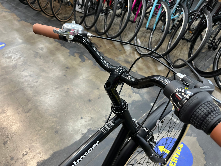 Retrospec Beaumont City Bike - 7 Speed - Matte Black DEMO