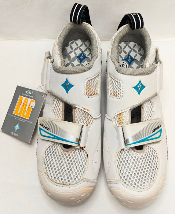 Specialized Women's Trivent Sport Triathlon Shoes - Size 37, White/Turquoise