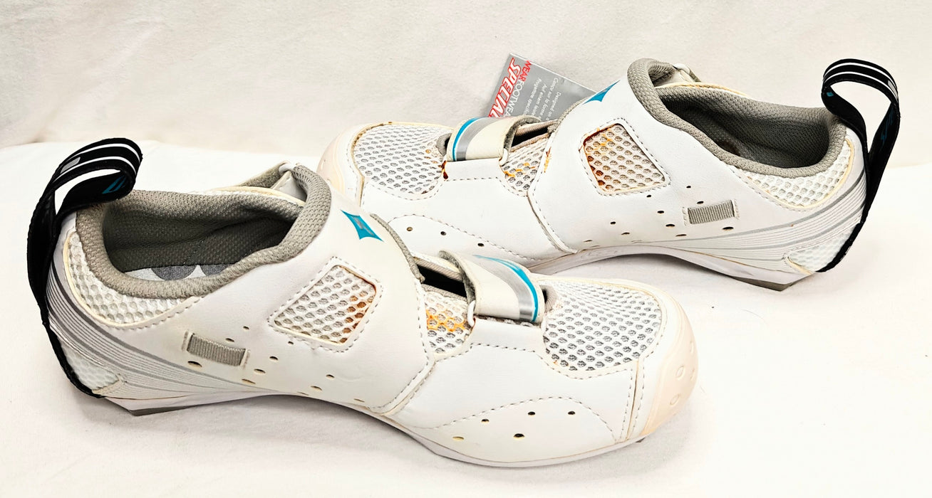 Specialized Women's Trivent Sport Triathlon Shoes - Size 37, White/Turquoise
