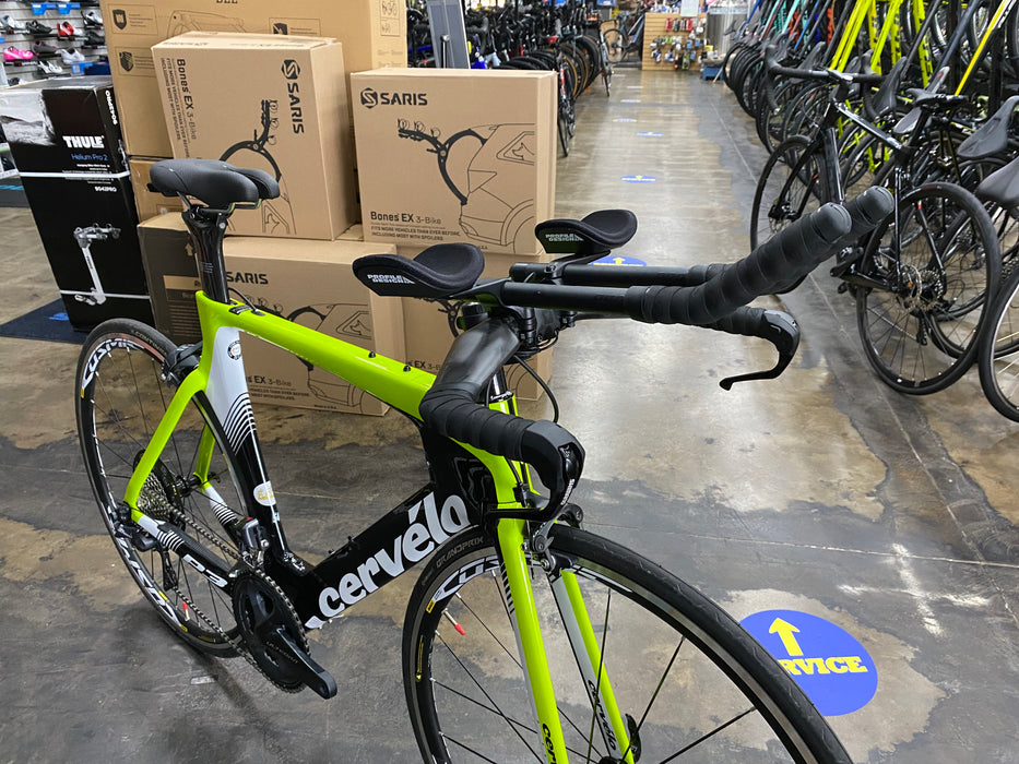 Cervelo P3 Shimano Ultegra Di2 11 Spd - Mavic Cosmic Wheels - Fluor/Blk/Wht DEMO