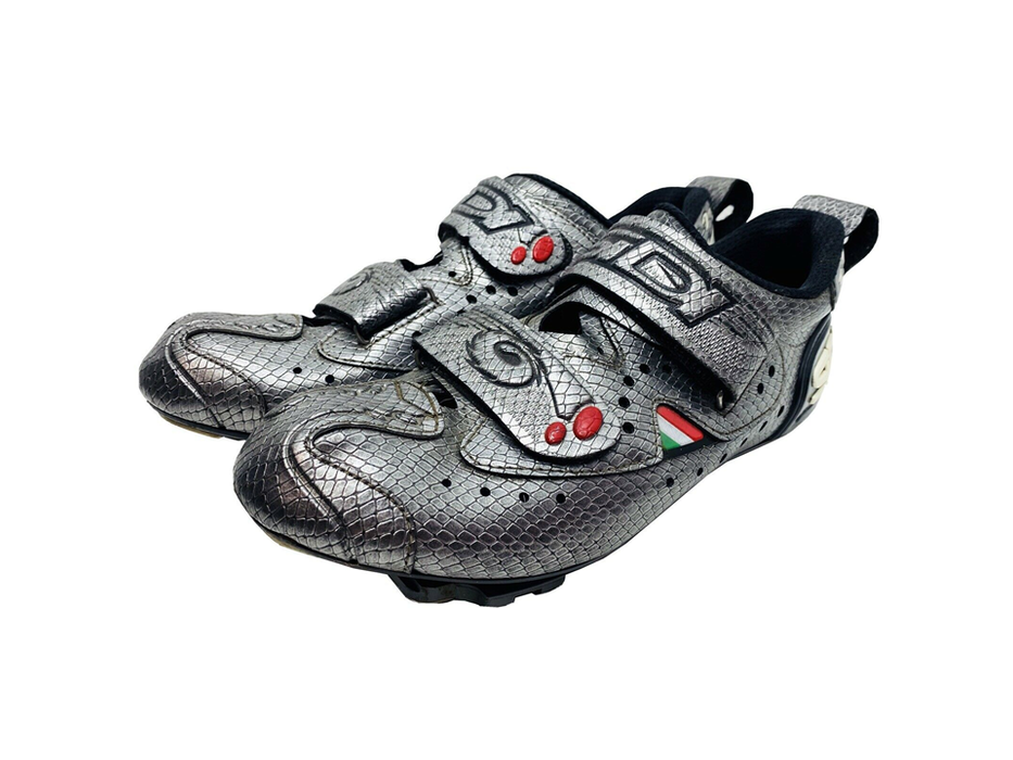 Sidi Men's T2 Carbon Mamba Triathlon Shoes - Size 42.5, Silver Snake