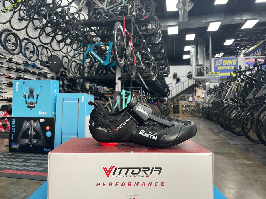 Vittoria Men's PLAYTRI Edition Triathlon Shoes - Nylon Sole, Black, Wide